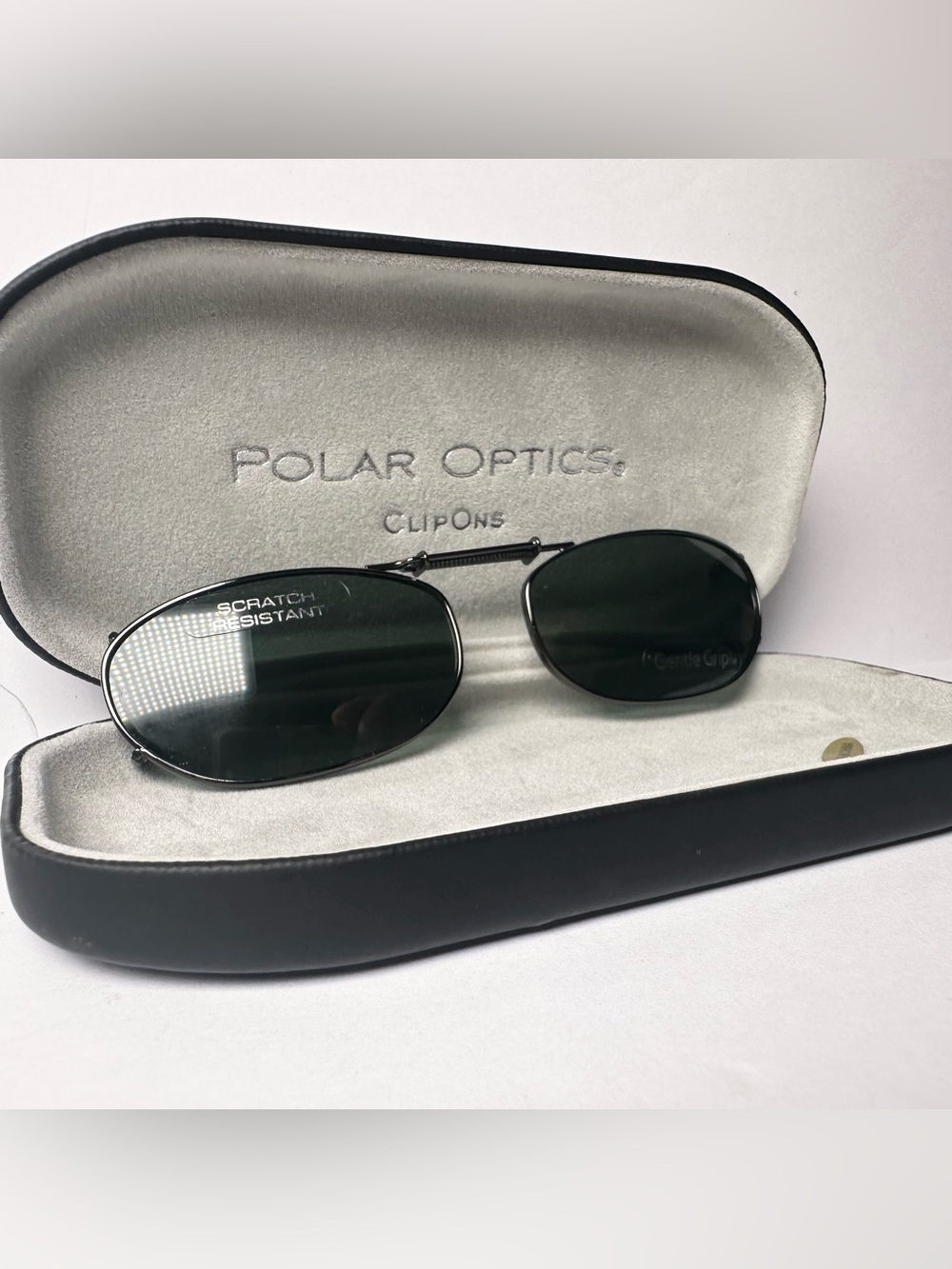 Polar Optics Clip-On Polarized Sunglasses Expandable Scratch Resist Rectangle